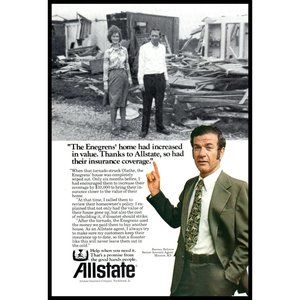 1978 Allstate Help When You Need It Vintage Print Ad Destroyed House